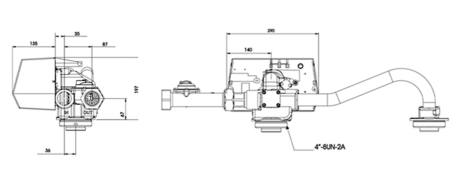 Размеры Проматик 350 C5 C (умягчение, счётчик)